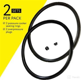 img 1 attached to 🍲 Premium 2-Pack Presto Pressure Cooker Sealing Rings and Overpressure Plug Set - Part 09936, 09904, and 50295 - Compatible with 6-Quart Presto Models - By IMPRESA