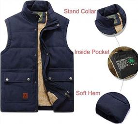 img 2 attached to 🧥 XinYangNi Men's Winter Warm Puffer Vest with Thick Fleece Lining - Sleeveless Jacket for Outdoor Activities