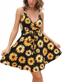 img 4 attached to Aphratti Sun Dresses Women Summer Casual Beach Spaghetti Strap Mini Sexy Dress