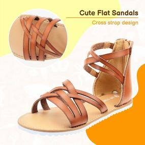 img 3 attached to Stylish And Comfortable Lulex Girls Gladiator Sandals - Perfect For Summer!