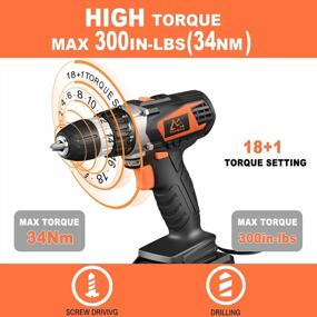 img 1 attached to MAIBERG 20V Cordless Drill And Electric Screw Gun Set With 2Ah Battery, 26 Accessories, 300 In-Lb Torque, 3/8" Chuck, 2 Variable Speeds, And 1.3A Charger