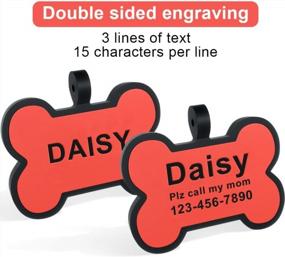 img 3 attached to Taglory Silicone Dog Tags Engraved For Pets, Personalized Dog Tags And Cat Tags, Double Sided Custom Dog ID Tags, Deep Engraving Dog Name Tag With Phone Number, Bone Shape, Carrot
