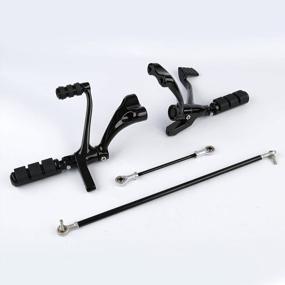 img 4 attached to Harley Sportster XL 883 1200 2004-2013 Black Forward Control Peg Levers Linkage XFMT