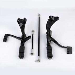 img 1 attached to Harley Sportster XL 883 1200 2004-2013 Black Forward Control Peg Levers Linkage XFMT