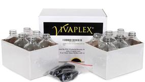 img 2 attached to Vivaplex 8 oz Glass Bottles, 12-Pack, Clear with Lids