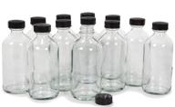 vivaplex 8 oz glass bottles, 12-pack, clear with lids logo