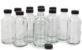 img 4 attached to Vivaplex 8 oz Glass Bottles, 12-Pack, Clear with Lids