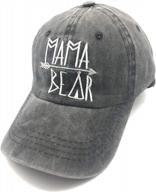 waldeal women's embroidered mama bear hat, vintage distressed denim mom baseball cap logo