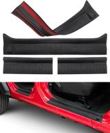 🚪 qmparts gladiator & all terrain door sill entry guard kit - wrangler & gladiator jt protector (18-current) - black scuff plate cover accessories logo