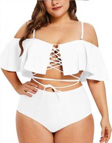 img 4 attached to Flaunt Your Curves In Style With Sovoyontee'S Plus Size High Waist Swimsuit