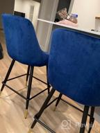 img 1 attached to Velvet Upholstered 26-Inch Counter Height Bar Stools With Back, Arm And Footrest (Set Of 4) - Classic Kitchen Island Seating For Home Or Office - Green review by Jen Aus