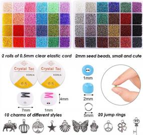 img 3 attached to Get Creative With Quefe'S 38000Pcs 2Mm 12/0 Glass Seed Beads Kit - 48 Colors To Enhance Your Jewelry Making Skills!