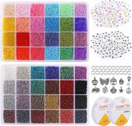 get creative with quefe's 38000pcs 2mm 12/0 glass seed beads kit - 48 colors to enhance your jewelry making skills! logo