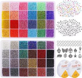 img 4 attached to Get Creative With Quefe'S 38000Pcs 2Mm 12/0 Glass Seed Beads Kit - 48 Colors To Enhance Your Jewelry Making Skills!