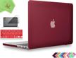 matte hard case, keyboard cover and screen protector set for macbook pro retina 13" (late 2012-2015), model a1425/a1502, wine red by ueswill - no cd-rom logo