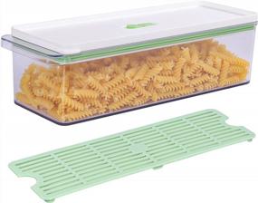 img 4 attached to BPA-Free 78Oz Spaghetti Noodle Storage Containers Set - Kitchen Food Canister With Lids - Dishwasher Safe Pasta Box For Home Organization