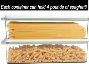 img 1 attached to BPA-Free 78Oz Spaghetti Noodle Storage Containers Set - Kitchen Food Canister With Lids - Dishwasher Safe Pasta Box For Home Organization