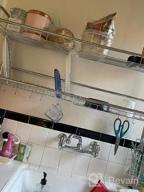 img 1 attached to 304 Stainless Steel Over-The-Sink Dish Drying Shelf With 2 Tiers, Stable Kitchen Drainer Countertop Organizer, Utensil Holder, And Drainboard Hooks By Uyoyous review by Marcus Cano