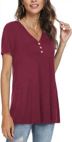 img 2 attached to Stay Cool And Casual With AWULIFFAN Women'S Short Sleeve Tunic Tops