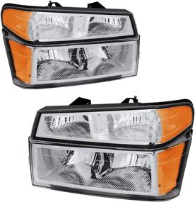 img 4 attached to JSBOYAT Headlight Assembly W/Bumper Lights 4Pcs Replacement For 04-12 Chevy Colorado / 04-12 GMC Canyon / 06-08 Isuzu I-Series Headlamp Passenger And Driver Side (Chrome Housing With Amber Reflector)