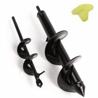 1.6x9in & 3x12in garden auger spiral drill bit: rapid planter for planting tulips, iris, bedding plants and digging weeds roots! logo