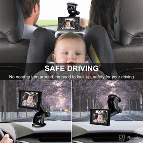 img 2 attached to 👶 Enhanced Baby Car Camera: 5 Inch 1080P HD Display, Night Vision for Rear-Facing Seats - Must-Have Baby Monitor with Camera