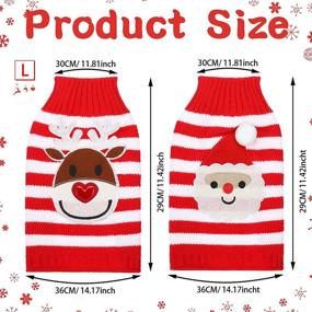 img 3 attached to 🎄 Cozy and Cute: 2-Piece Christmas Dog Sweater for Winter - Reindeer Holiday Pet Clothes - Perfect Outfit for Puppy Cat - Large Size