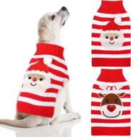 🎄 cozy and cute: 2-piece christmas dog sweater for winter - reindeer holiday pet clothes - perfect outfit for puppy cat - large size логотип