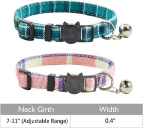 img 2 attached to MDENOVO Cute Plaid Cat Collar Breakaway with Bell and Bow Tie - Adjustable Kitty Safety Collars, 2/1 Pack (7-11 inches)