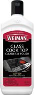 🔆 weiman glass cooktop cleaner & polish - protects and enhances shine for glass/ceramic smooth top ranges - gentle formula - 10 oz., clear logo