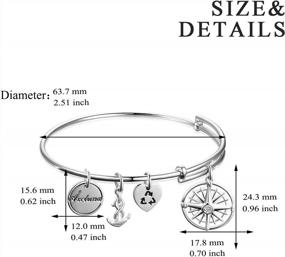 img 3 attached to Navigate In Style With AXELUNA'S Sterling Silver Anchor And Compass Expandable Bracelets For Women