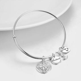 img 2 attached to Navigate In Style With AXELUNA'S Sterling Silver Anchor And Compass Expandable Bracelets For Women
