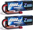 upgrade your rc experience with zeee 2s lipo battery 8000mah 7.4v - pack of 2, 100c hard case with deans t plug logo