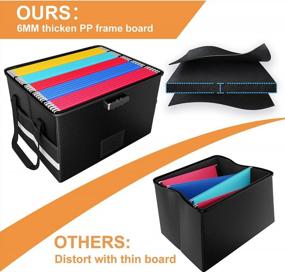 img 2 attached to Fireproof Document Box With Lock - TABIGER Portable Filing Box For Important Documents, Waterproof And Secure Organizer With Handle, Hanging File Storage For Letter And Legal Size Papers In Black.