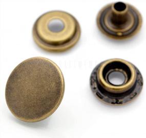 img 3 attached to Pack Of 10 Heavy Duty #201 VT47 Solid Brass Snap Fasteners With Ring-Socket Button And Color Plating In Antique Brass Finish - 15Mm Size