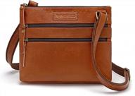 stylish leather crossbody bags for women - small shoulder handbag and purse with triple zipper pockets by rofozzi logo