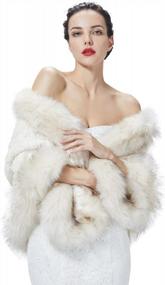img 3 attached to Women'S Faux Fox Fur Long Shawl Cloak Cape Coat Party Wrap