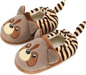 img 1 attached to 🧦 Warm and Cozy Estamico Toddler Slippers: Cartoon Winter Boys' Shoes - Slippers Collection