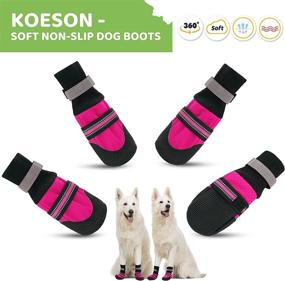 img 3 attached to KOESON Reflective Outdoor Dog Boots: Skid-Proof High-Ankle Shoes for Medium & Large Breeds - 4 PCS