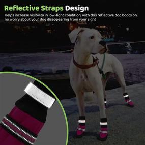 img 1 attached to KOESON Reflective Outdoor Dog Boots: Skid-Proof High-Ankle Shoes for Medium & Large Breeds - 4 PCS