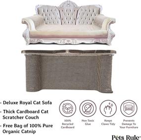 img 1 attached to 🐱 Royal Cat Couch by Pets Rule - Premium Cardboard Cat Scratcher Couch, Elegant Cat Bed with Scratch Pad, Sofa Style Cat Scratcher, Indoor Cat Scratchers, Cat Scratching Lounge, Cat Furniture