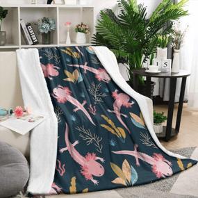 img 3 attached to Soft And Cozy Axolotl Throw Blanket For Teens, Adults, And Boys And Girls - Midweight Flannel Blanket With Funny Food Design - Ideal For Sofa, Bed, Camping, And Travel - Home Decor - 50" X 60