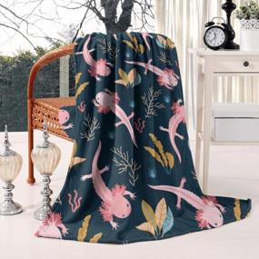 img 4 attached to Soft And Cozy Axolotl Throw Blanket For Teens, Adults, And Boys And Girls - Midweight Flannel Blanket With Funny Food Design - Ideal For Sofa, Bed, Camping, And Travel - Home Decor - 50" X 60