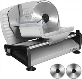 img 4 attached to OSTBA Meat Slicer: Deli Food Slicer W/ 2 Removable Blades For Home Use, 0-15Mm Adjustable Thickness