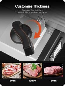 img 3 attached to OSTBA Meat Slicer: Deli Food Slicer W/ 2 Removable Blades For Home Use, 0-15Mm Adjustable Thickness