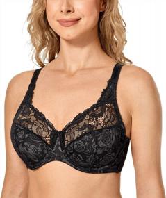 img 3 attached to DELIMIRA Women'S Plus Size Underwire Minimizer Lace Full Coverage Unlined Bra