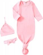 cozy and comfortable: opawo cotton sleeper gown for newborns with mitten cuffs logo