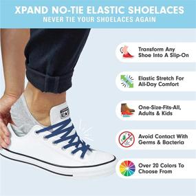img 3 attached to Безусилийный стиль и комфорт: Эластичные шнурки Xpand без завязывания для всех возрастов (2 штуки)