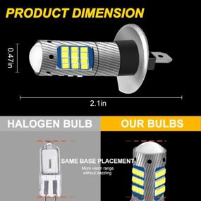 img 4 attached to 35W High Power LED Fog Light Bulbs 1600Lumens 6000K Xenon White With Projector For Driving Daytime Running Lights DRL Or Fog Lights - CIIHON H1