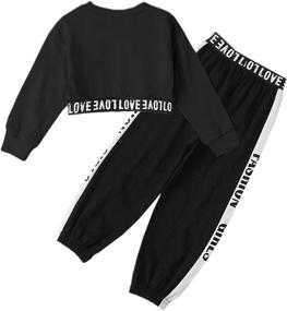 img 3 attached to Cropped Sweatsuit Pullover Sweatshirt Multicolored Girls' Clothing : Active